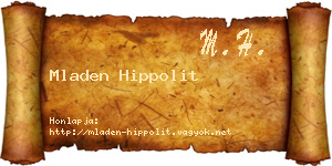 Mladen Hippolit névjegykártya